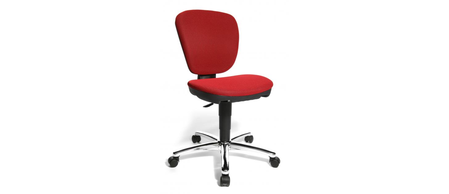 Rode bureaustoel zonder armleuningen
